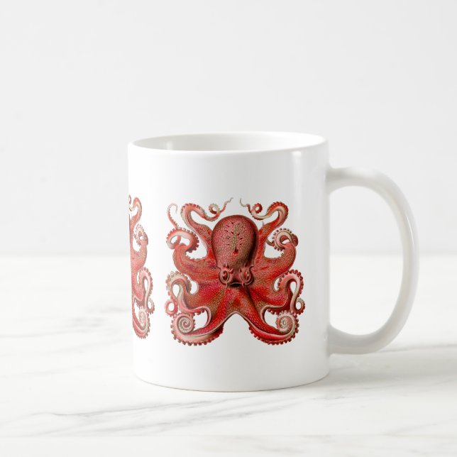 Haeckel Krake Rot Tasse (Rechts)