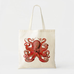 Haeckel Octopus rot Tragetasche