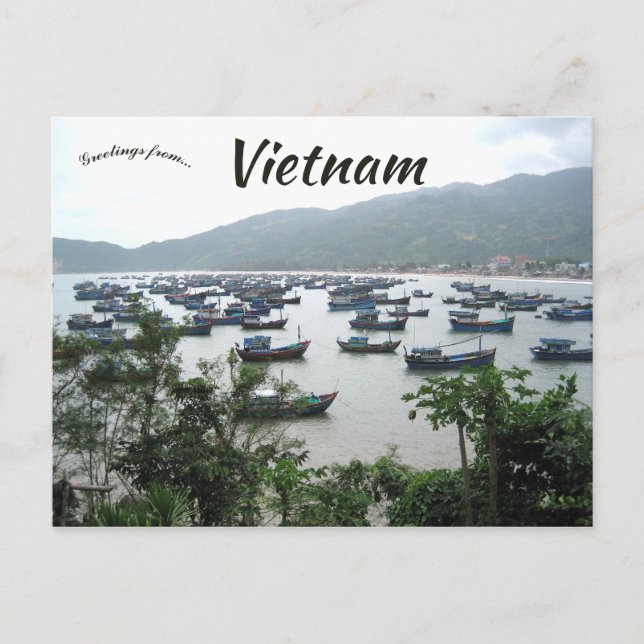 Hafen an der Vendante Ninh Khanh Hoa in Vietnam Postkarte (Vorderseite)