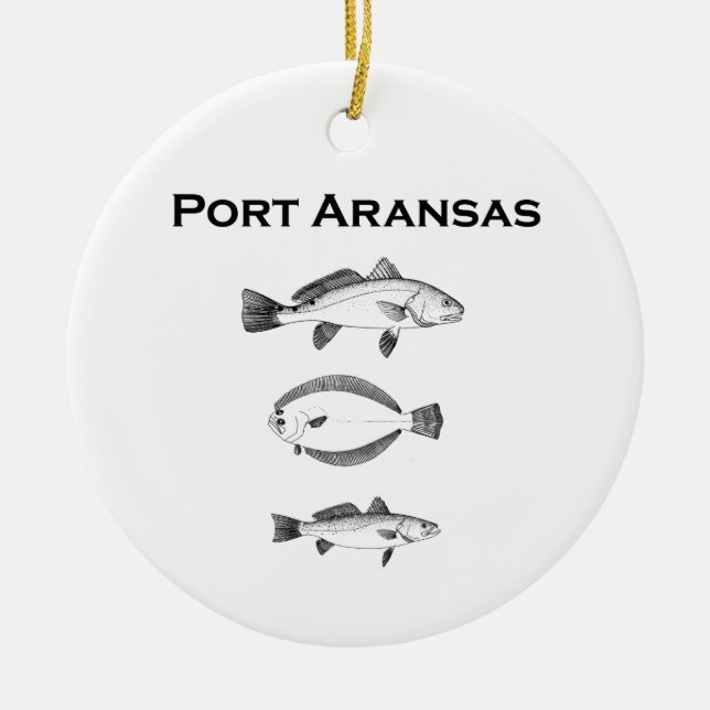 Hafen Aransas Salzwasserfische - Fischen-Logo Keramikornament (Vorne)
