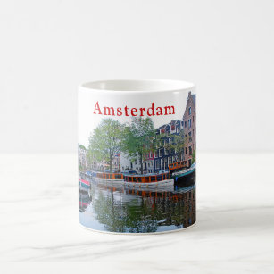 Hafen auf dem Kanal in Amsterdam Kaffeetasse