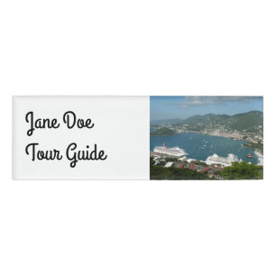 Hafen auf den St. Thomas-Inseln der US-Jungfrau Namenschild