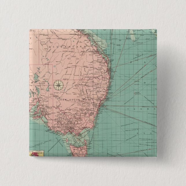 Häfen Australiens, Neuseelands Button (Vorderseite)