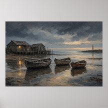 Hafen bei Lamplight Coastal Painting
