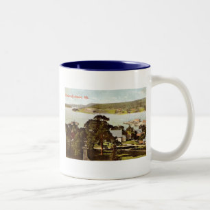 Hafen, Bucksport, Maine 1908 Vintage Zweifarbige Tasse