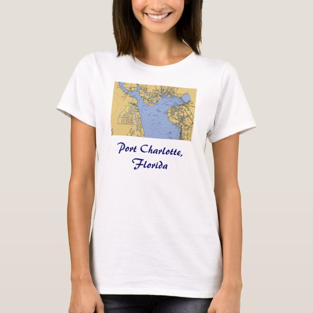 Hafen Charlotte, Florida Seediagramm-T - Shirt (Vorderseite)