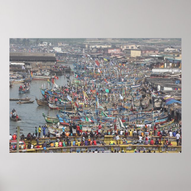 Hafen der slawischen Stadt Elmina, Ghana, Westafri Poster (Vorne)