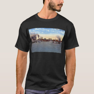 Hafen, Detroit, Michigan um 1915 Vintage T-Shirt