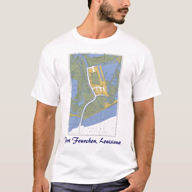 Hafen Fourchon, Louisianaseediagramm-T - Shirt (Vorderseite)