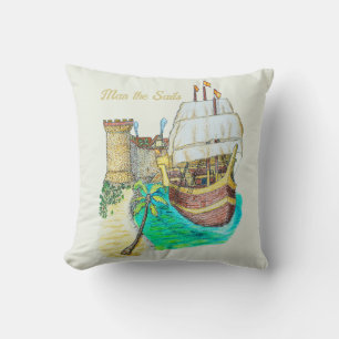 Hafen Galleon Kissen