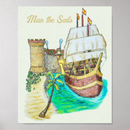 Hafen Galleon Poster