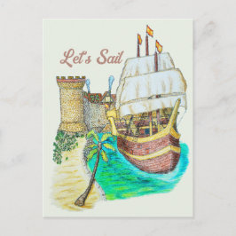 Hafen Galleon Postkarte
