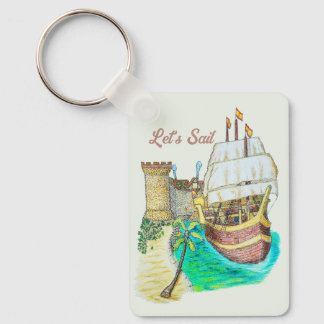 Hafen Galleon Schlüsselanhänger