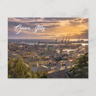 Hafen Genua, Italien. Postkarte