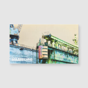 Hafen Hamburg Deutschland Dock Pop Art - Magnetkar Magnetkarte