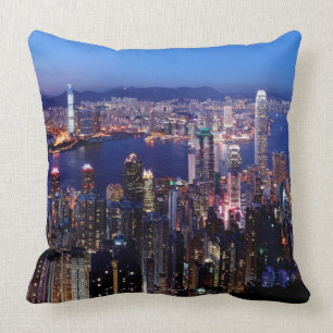 Hafen Hong Kongs Victoria nachts Kissen