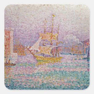 Hafen in Marseille, c.1906 Quadratischer Aufkleber