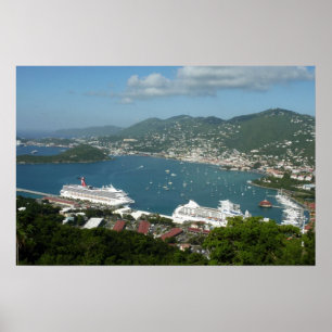 Hafen in St. Thomas, Amerikanische Jungferninseln Poster