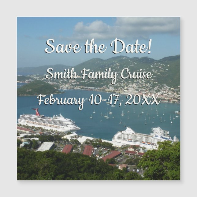 Hafen in St. Thomas Save the Date Magnetkarte (Vorderseite)