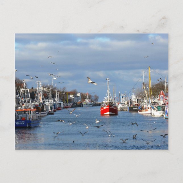 Hafen in Warnemuende (Deutschland) Postkarte (Vorderseite)