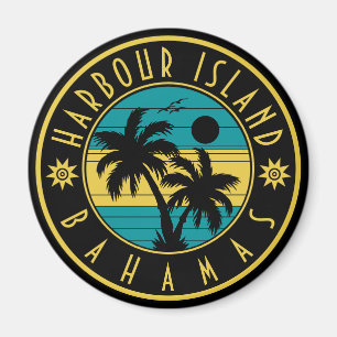 Hafen Insel Bahamas Retro Palm Souvenirs Magnet