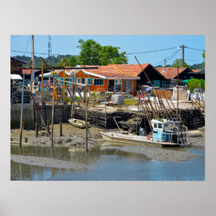 Hafen La Teste de Buch in Frankreich Postcard Magn Poster