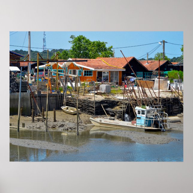 Hafen La Teste de Buch in Frankreich Postcard Magn Poster (Vorne)