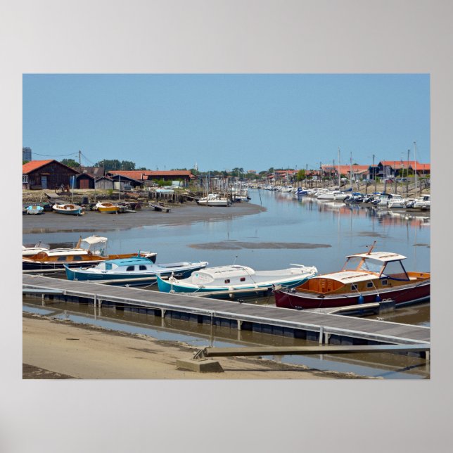 Hafen La Teste de Buch in Frankreich Postcard Rect Poster (Vorne)