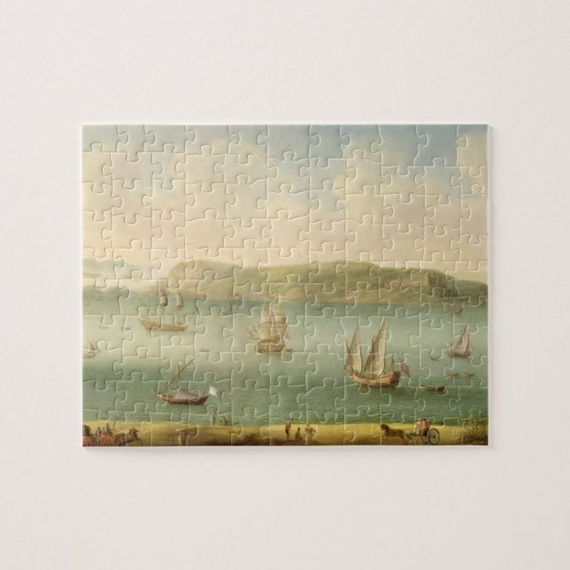 Hafen Mahon, Minorca, 1730's (Öl auf Leinwand) Puzzle (Horizontal)