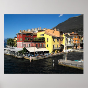 Hafen Malcesine am Gardasee in Italien Poster