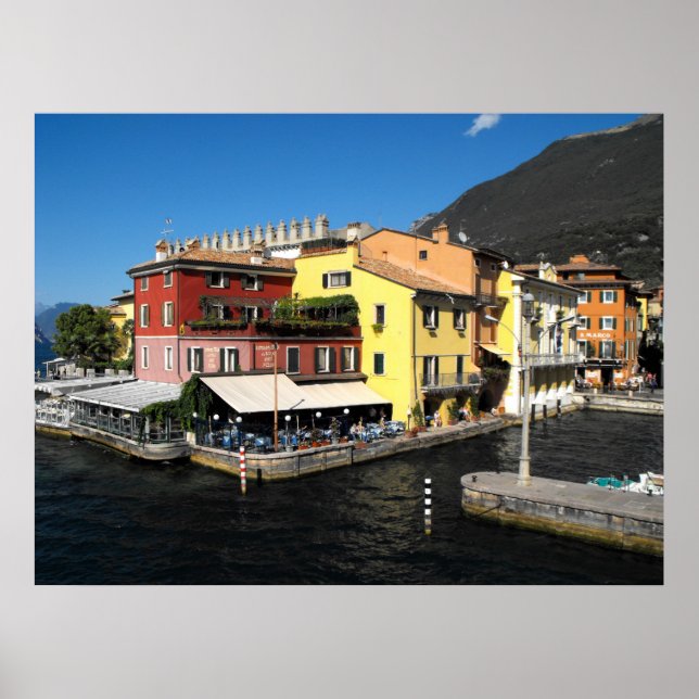Hafen Malcesine am Gardasee in Italien Poster (Vorne)