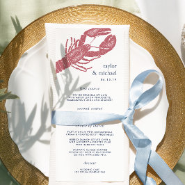 Hafen | Nautical Lobster Wedding Menu Card Menükarte