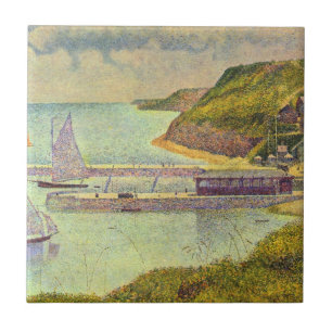Hafen Port-en-Bessin bei Flut von Georges Seurat Fliese