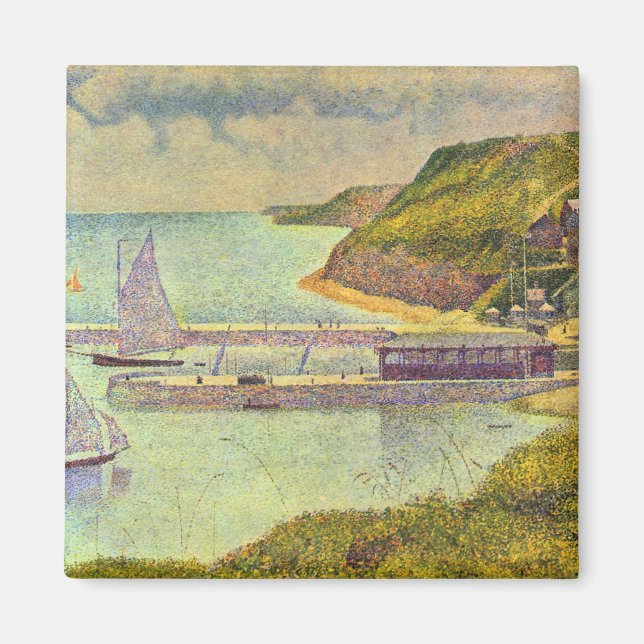Hafen Port-en-Bessin Hochtide von Georges Seurat Magnet (Vorne)