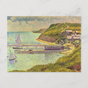 Hafen Port-en-Bessin Hochtide von Georges Seurat Postkarte