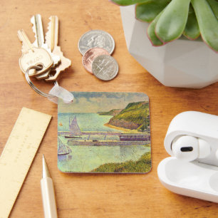 Hafen Port-en-Bessin Hochtide von Georges Seurat Schlüsselanhänger