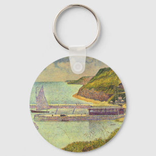 Hafen Port-en-Bessin Hochtide von Georges Seurat Schlüsselanhänger