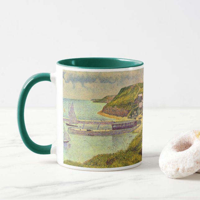 Hafen Port-en-Bessin Hochtide von Georges Seurat Tasse (Mit Donut)