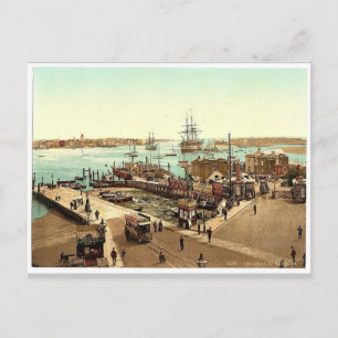 Hafen, Portsmouth, England Klassiker Fotochrom Postkarte