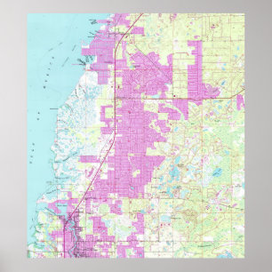 Hafen Richey u. neuer Hafen Richey Florida Map Poster