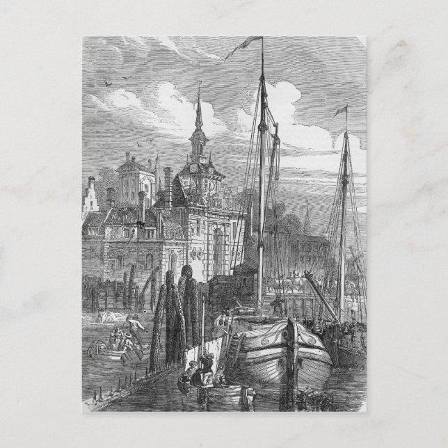Hafen Rotterdam, Holland Postkarte (Vorderseite)
