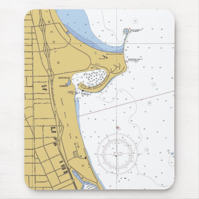 Hafen-Seediagramm Mousepad Chicagos IL Montrose (Vorne)