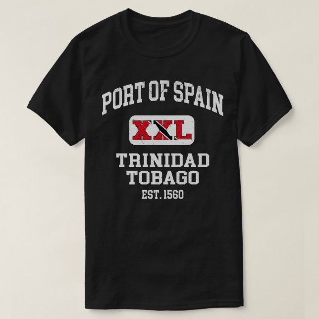 Hafen Spanien Trinidad und Tobago XXL Athletic des T-Shirt (Design vorne)