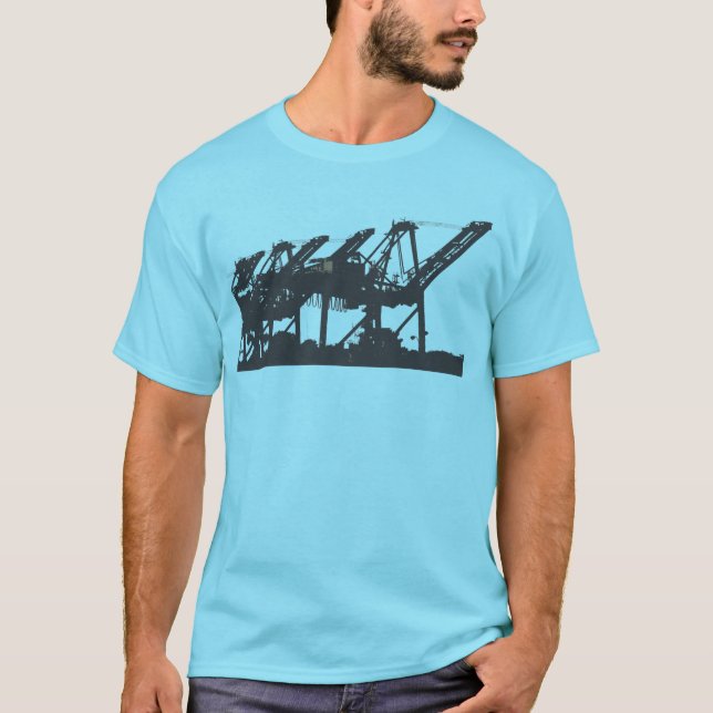 Hafen streckt Türkis-T - Shirt (Vorderseite)