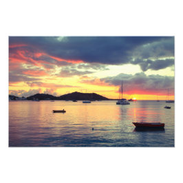 Hafen Sunset in Grand Case, St. Martin Fotodruck
