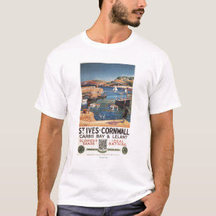 Hafen-Szene mit dem Mädchen und Möven Bahn T-Shirt
