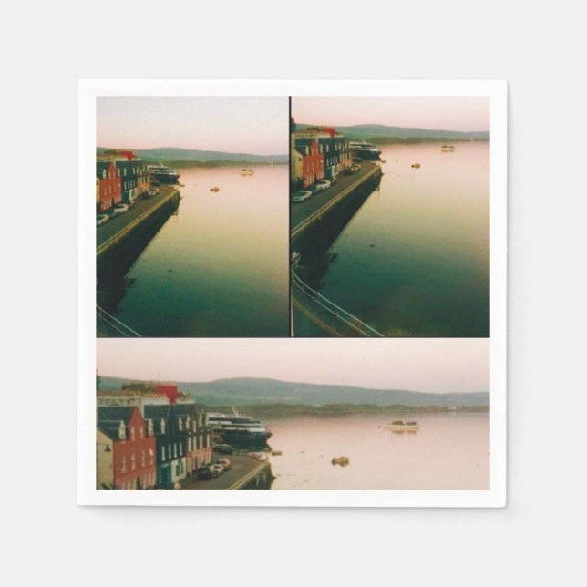 Hafen Tobermory, Insel Mull, Schottland Serviette (Vorderseite)