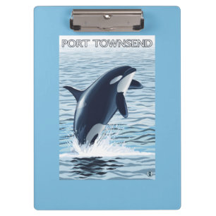Hafen Townsend, WashingtonOrca Springen Klemmbrett