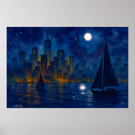 Hafen-Träume Landschaft Poster