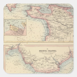 Häfen und Häfen auf der Südküste von England 2 Quadratischer Aufkleber